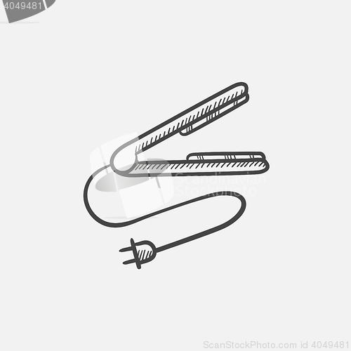 Image of Hair straightener sketch icon.