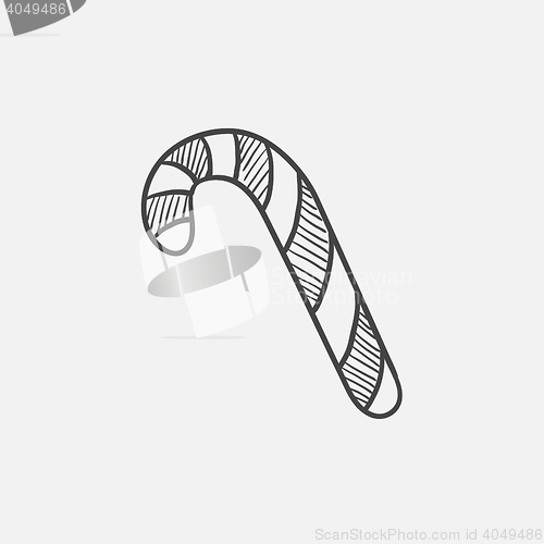 Image of Candy cane sketch icon.