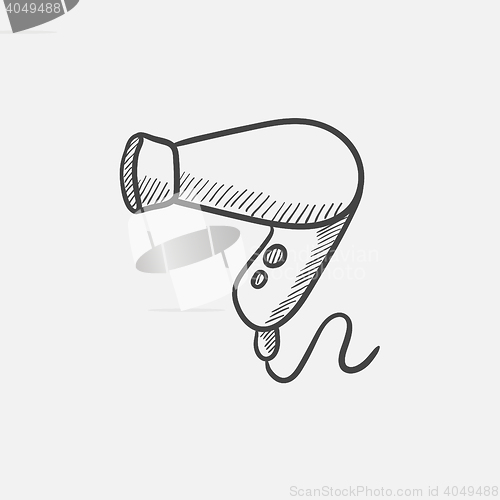 Image of Hair dryer sketch icon.