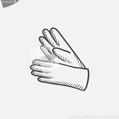 Image of Gloves sketch icon.