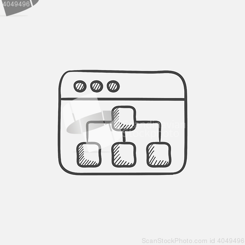 Image of Browser window with folders sketch icon.