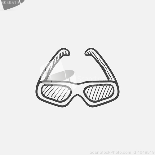 Image of Three d cinema glasses sketch icon.