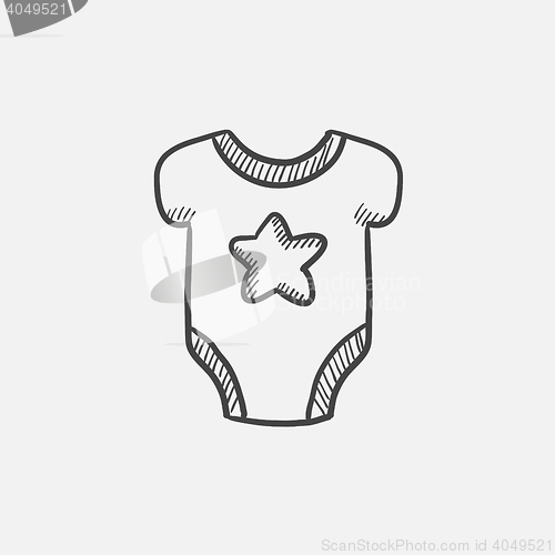 Image of Baby short-sleeve bodysuit sketch icon.