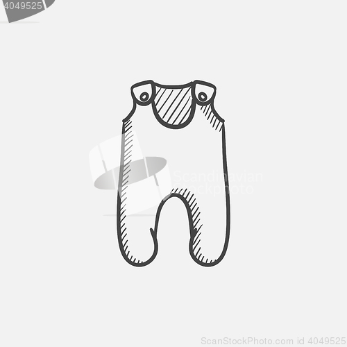 Image of Baby romper sketch icon.