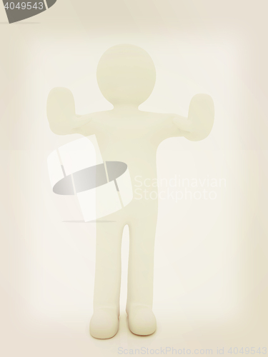 Image of 3d man. Ban, veto, warning concept - making stop gesture . 3D il