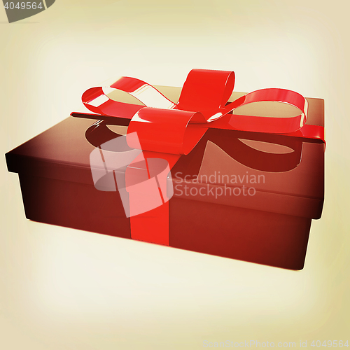 Image of Gifts with ribbon. 3D illustration. Vintage style.