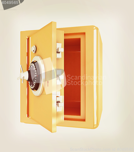 Image of Security metal safe with empty space inside . 3D illustration. V