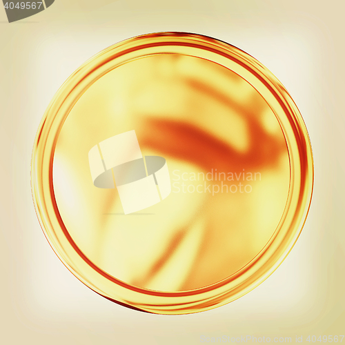 Image of Golden Web button isolated on white background. 3D illustration.