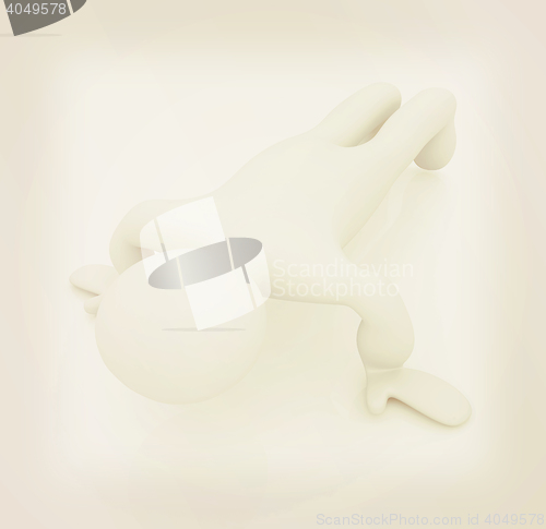 Image of 3d man isolated on white. Series: morning exercises - making pus