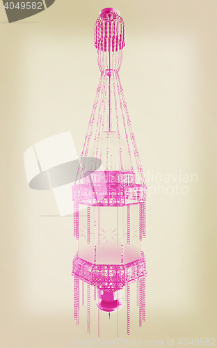 Image of Traditional glamour arabic lamp. 3D illustration. Vintage style.