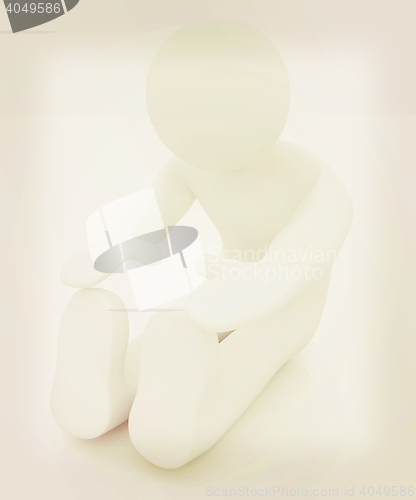 Image of 3d man isolated on white. Series: morning exercises - flexibilit