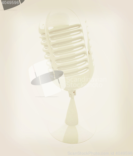 Image of 3d rendering of a microphone. 3D illustration. Vintage style.