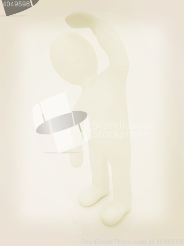 Image of 3d man isolated on white. Series: morning exercises - flexibilit
