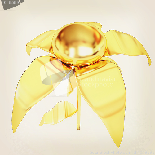 Image of Gold flower. 3D illustration. Vintage style.