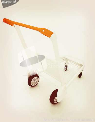 Image of Trolley for luggage at the airport. 3D illustration. Vintage sty