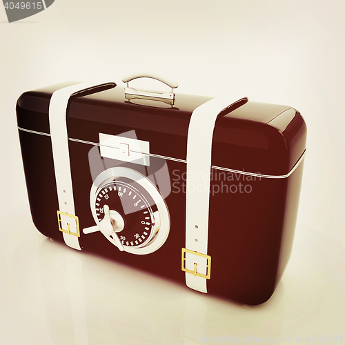 Image of suitcase-safe.. 3D illustration. Vintage style.