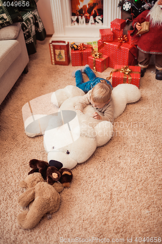 Image of Happy family at christmas time