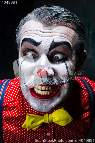 Image of Terrible crazy clown and Halloween theme