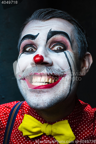 Image of Terrible crazy clown and Halloween theme