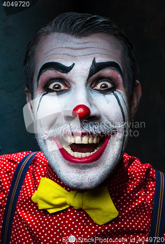 Image of Terrible crazy clown and Halloween theme