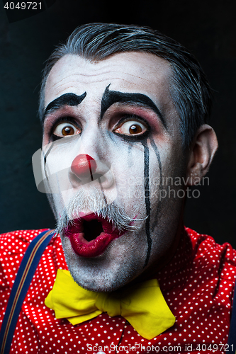 Image of Terrible crazy clown and Halloween theme