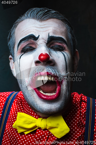 Image of Terrible crazy clown and Halloween theme