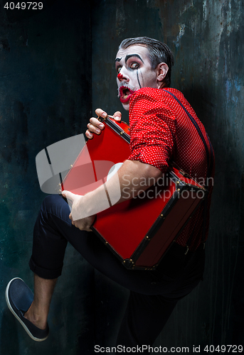 Image of Terrible crazy clown and Halloween theme