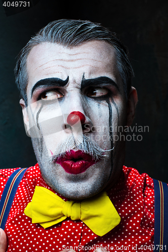 Image of Terrible crazy clown and Halloween theme