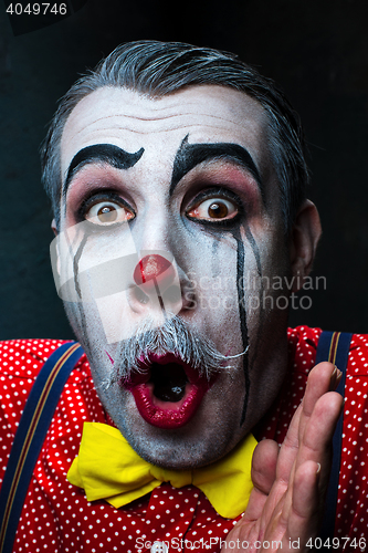 Image of Terrible crazy clown and Halloween theme