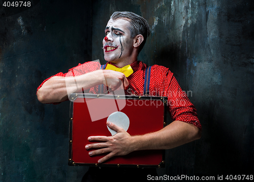 Image of Terrible crazy clown and Halloween theme