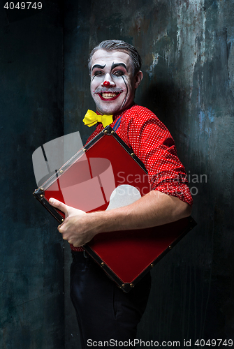 Image of Terrible crazy clown and Halloween theme