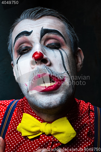 Image of Terrible crazy clown and Halloween theme