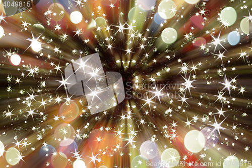 Image of abstract christmas lights explosion