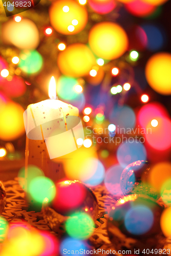 Image of color christmas candle 