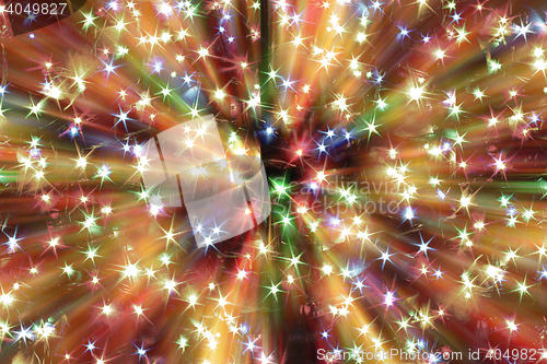 Image of abstract christmas lights explosion