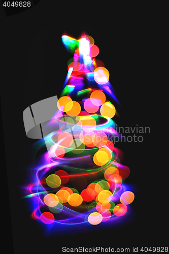 Image of christmas lights as xmas tree