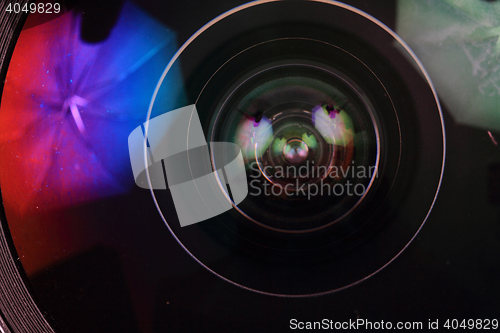 Image of lens of photo camera (objective) 