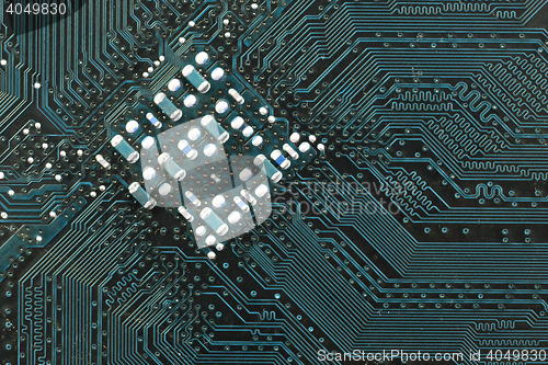 Image of detail computer motherboard