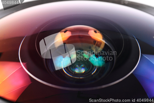 Image of lens of photo camera (objective) 