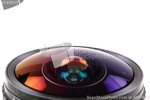 Image of lens of photo camera (objective) 