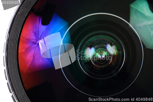 Image of lens of photo camera (objective) 