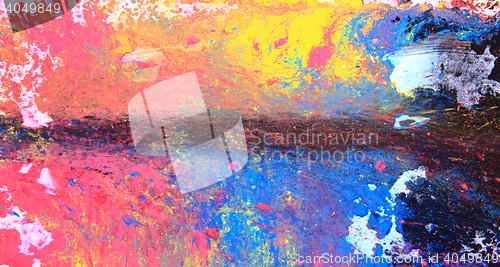 Image of cmyk toner powder (cyan, magenta, yellow, black)