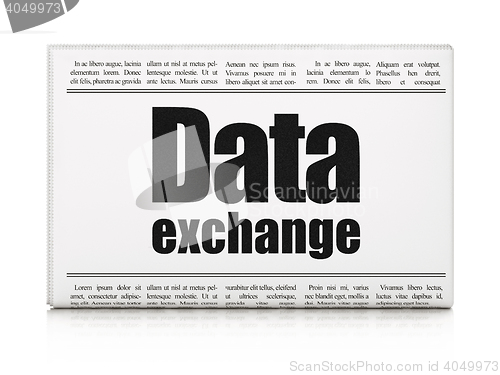 Image of Data concept: newspaper headline Data Exchange