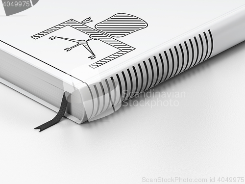 Image of Finance concept: closed book, Office on white background