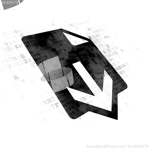 Image of Web development concept: Download on Digital background
