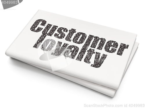 Image of Advertising concept: Customer Loyalty on Blank Newspaper background