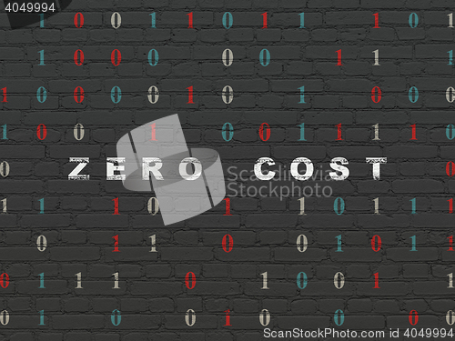 Image of Finance concept: Zero cost on wall background