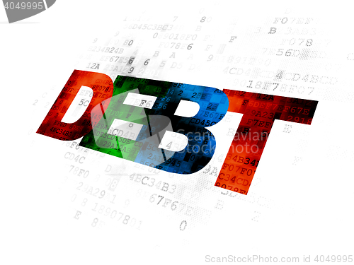 Image of Money concept: Debt on Digital background