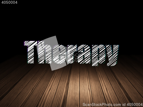 Image of Health concept: Therapy in grunge dark room