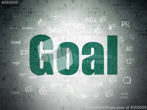 Image of Marketing concept: Goal on Digital Data Paper background